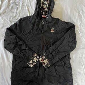 Disney Original Black Windbreaker with Mickey Mouse Disneyland Size Large